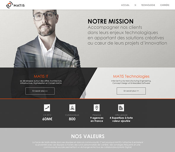 Cas client matis site web institutionnel WordPress responsive